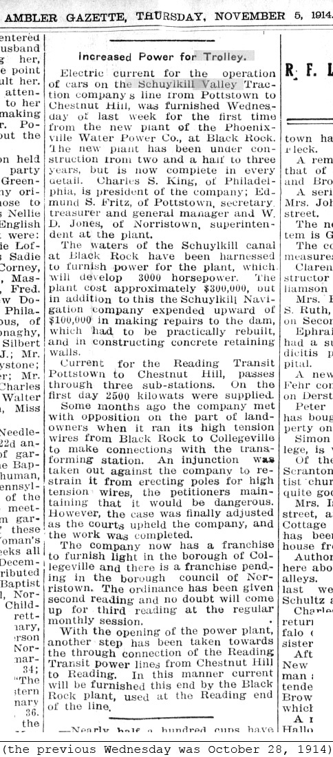 Ambler Gazette November 5, 1914